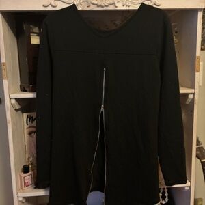 Grdela Black Sweater with Zip Back